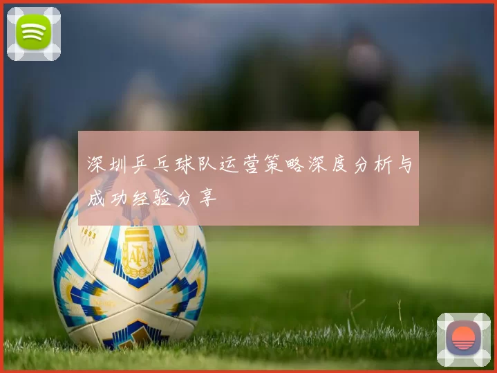 深圳乒乓球队运营策略深度分析与成功经验分享