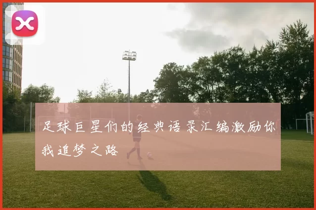 足球巨星们的经典语录汇编激励你我追梦之路